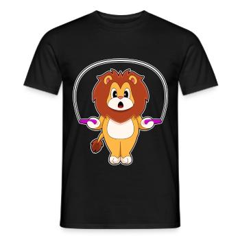 Fitness à la corde à sauter à la corde Lion - T-shirt homme - noir - Devant - AI Model Male 178 light (178cm)