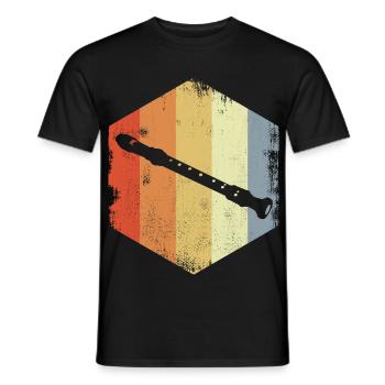 Croquis de flûte vintage - T-shirt homme - noir - Devant - AI Model Male 178 light (178cm)
