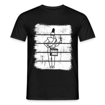 Drummer Sketch - Men's T-Shirt - black - Front - AI Model Male 178 light (178cm)