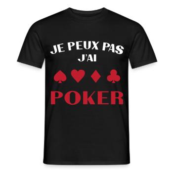 Je Peux Pas J'ai Poker Cadeau - T-shirt homme - noir - Devant - AI Model Male 178 light (178cm)