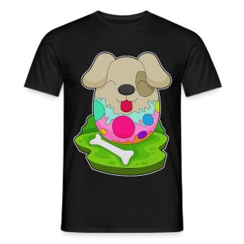 Hund Ostern Osterei - Männer T-Shirt - Schwarz - Vorne - AI Model Male 178 light (178cm)