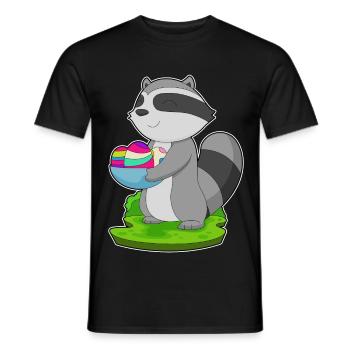 Waschbär Ostern Ostereier - Männer T-Shirt - Schwarz - Vorne - AI Model Male 178 light (178cm)