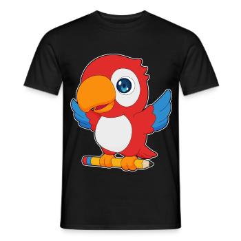 École de crayon Perroquet Pupil - T-shirt homme - noir - Devant - AI Model Male 178 light (178cm)