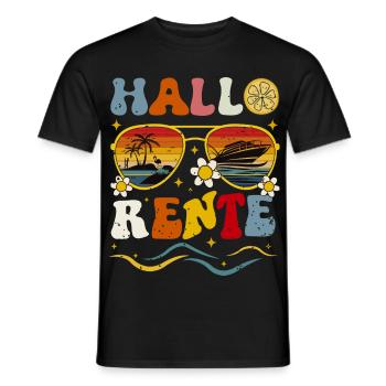 Hallo Sommer Retro Design Rentner Rentnerin  - Männer T-Shirt - Schwarz - Vorne - AI Model Male 178 light (178cm)