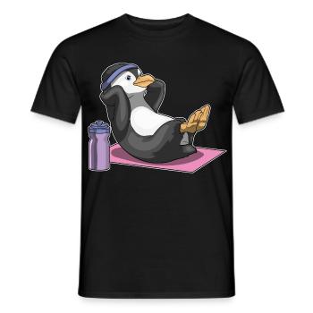 Penguin Abdominal Training Bodybuilding - Men's T-Shirt - black - Front - AI Model Male 178 light (178cm)