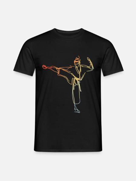 Vintage Karateka Zeichnung - Männer T-Shirt - Schwarz