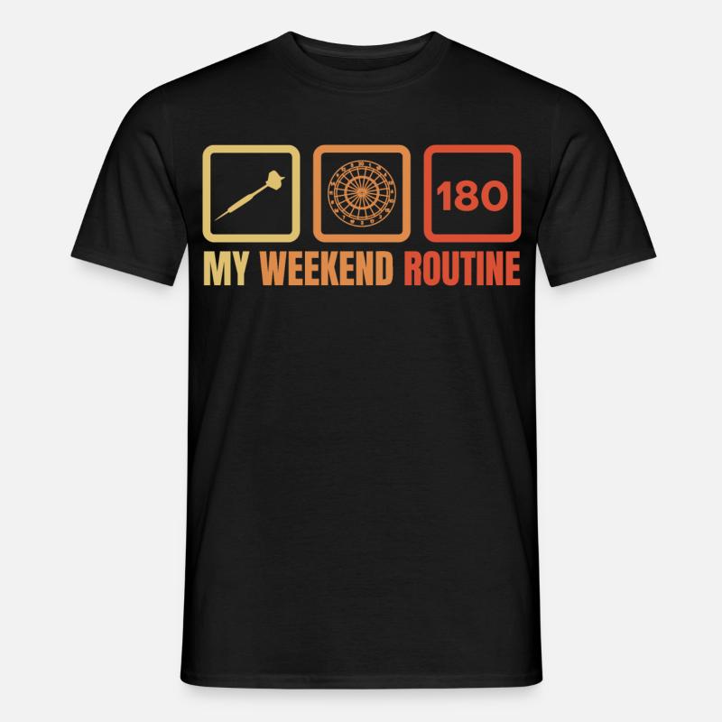 Dartspieler Wochenendroutine - Männer T-Shirt - Schwarz