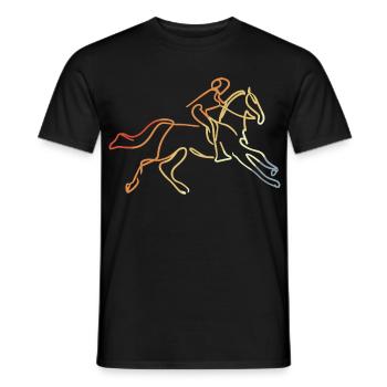 Reiter Vintage Look - Männer T-Shirt - Schwarz - Vorne - AI Model Male 178 light (178cm)