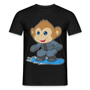 Affe Snowboarder Snowboard - Männer T-Shirt - Schwarz - Vorne - AI Model Male 178 light (178cm)