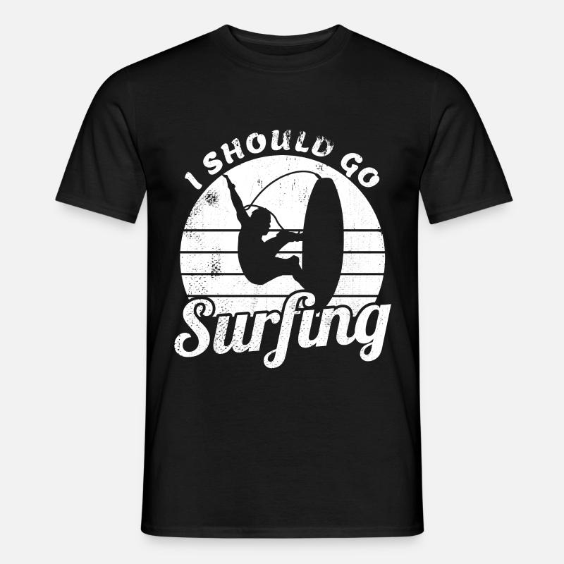 Ich sollte surfen gehen - Männer T-Shirt - Schwarz