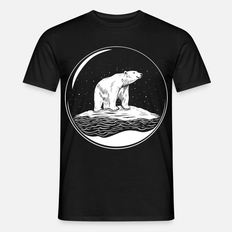 Eisbär auf Eisscholle Save the polarbear - Männer T-Shirt - Schwarz