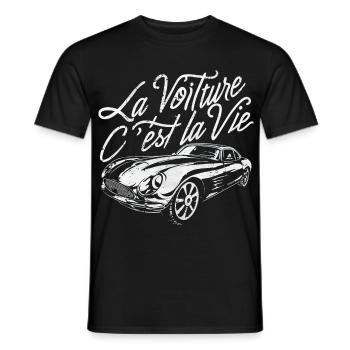 La voiture c'est la vie humour anniversaire - T-shirt homme - noir - Devant - AI Model Male 178 light (178cm)