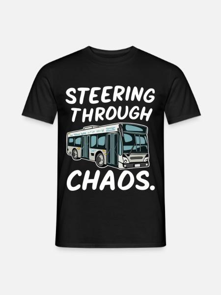 Busfahrer Chaos Citybus Humor - Männer T-Shirt - Schwarz