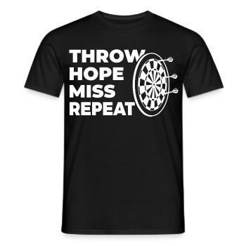 throwing, hoping, missing, repeating - Men's T-Shirt - black - Front - AI Model Male 178 light (178cm)