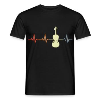Battement de cœur ECG violon vintage - T-shirt homme - noir - Devant - AI Model Male 178 light (178cm)