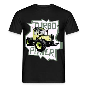 Tracteur MB trac turbo power - T-shirt homme - noir - Devant - AI Model Male 178 light (178cm)