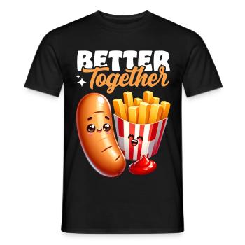 Mieux ensemble – Collation de frites Bratwurst - T-shirt homme - noir - Devant - AI Model Male 178 light (178cm)