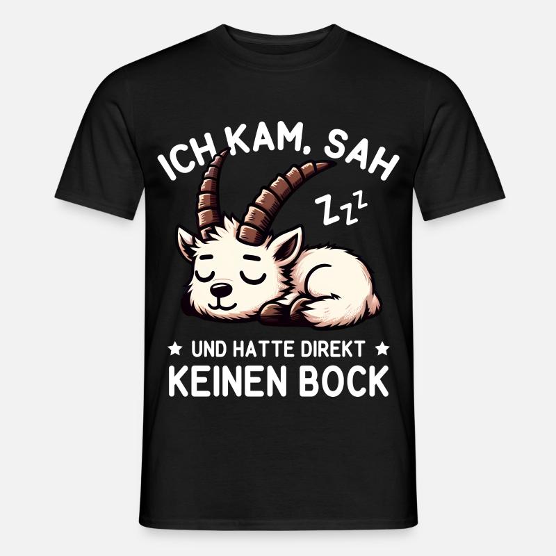 Süßer schlafender Steinbock hat null Bock - Männer T-Shirt - Schwarz