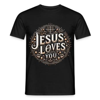 Jesus liebt dich Kreis - Männer T-Shirt - Schwarz - Vorne - AI Model Male 178 light (178cm)