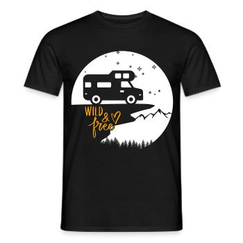 Vanlife et design de style de vie en camping-car - T-shirt homme - noir - Devant - AI Model Male 178 light (178cm)