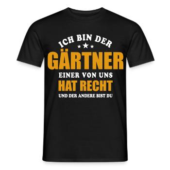 Ich bin der Gärtner - einer von uns hat Recht - Männer T-Shirt - Schwarz - Vorne - AI Model Male 178 light (178cm)