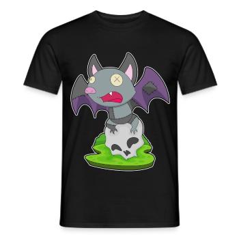 Chauve-souris Halloween crâne - T-shirt homme - noir - Devant - AI Model Male 178 light (178cm)