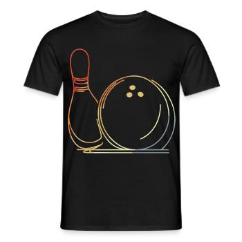 Bowling Ball and Pin Sketch - Men's T-Shirt - black - Front - AI Model Male 178 light (178cm)