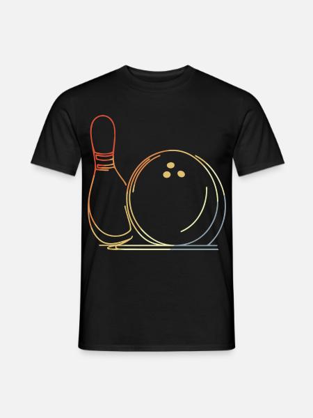 Bowling Ball and Pin Sketch - Men's T-Shirt - black