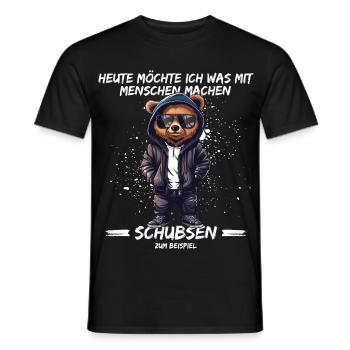 Today I want to do something with people, push them - Men's T-Shirt - black - Front - AI Model Male 178 light (178cm)