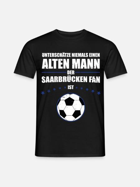 Alter Mann - Saarbrücken Fan | Retro Vintage - Männer T-Shirt - Schwarz