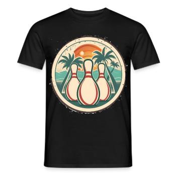 Graphismes de bowling - T-shirt homme - noir - Devant - AI Model Male 178 light (178cm)