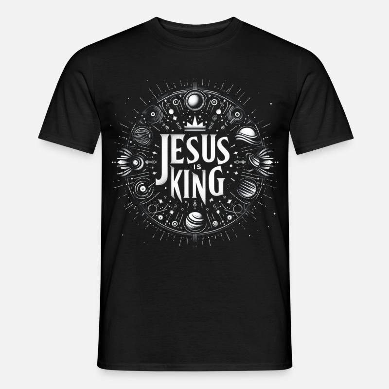 Jesus is King Circle Design - Men's T-Shirt - black
