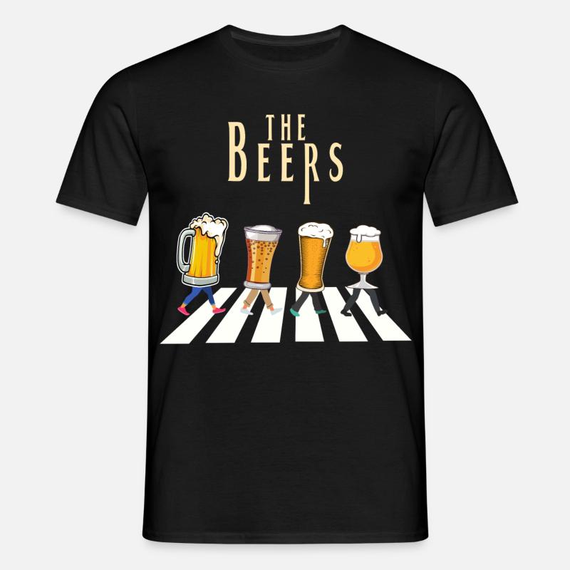 Brugerdefineret design af ølbarmønster - T-shirt til herrer - sort