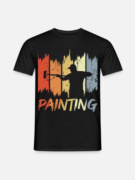 Retro Maler - Männer T-Shirt - Schwarz