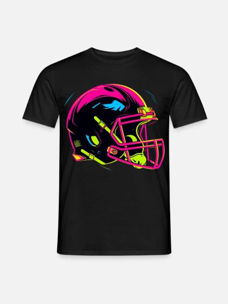 Football Helm 80er Jahre Look - Männer T-Shirt - Schwarz