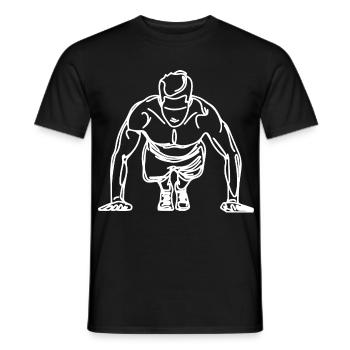 Bodybuilder Skizze - Männer T-Shirt - Schwarz - Vorne - AI Model Male 178 light (178cm)
