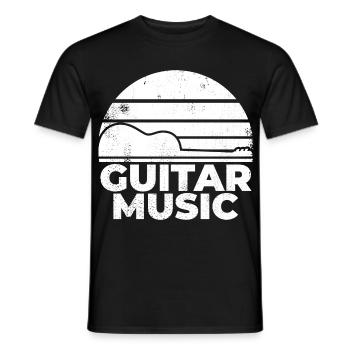 Funny guitar music - Men's T-Shirt - black - Front - AI Model Male 178 light (178cm)