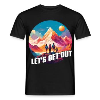 Nichts wie raus mit der Familie in die Natur - Männer T-Shirt - Schwarz - Vorne - AI Model Male 178 light (178cm)