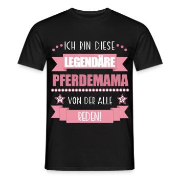 Pferdemama Geschenk Pferde Reiterin Pferdemädchen - Männer T-Shirt - Schwarz - Vorne - AI Model Male 178 light (178cm)