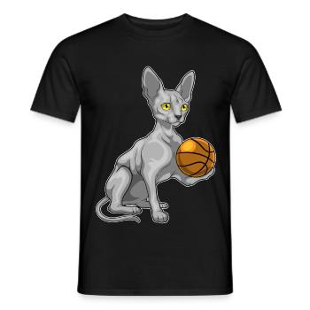 Sphinx Cat Joueur De Basket-ball Basket-ball - T-shirt homme - noir - Devant - AI Model Male 178 light (178cm)