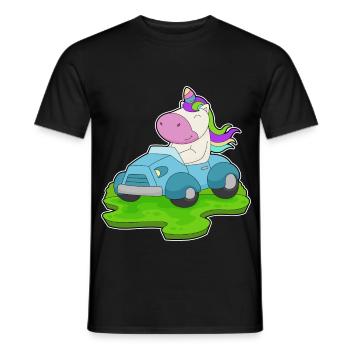 Unicorn Car - Men's T-Shirt - black - Front - AI Model Male 178 light (178cm)