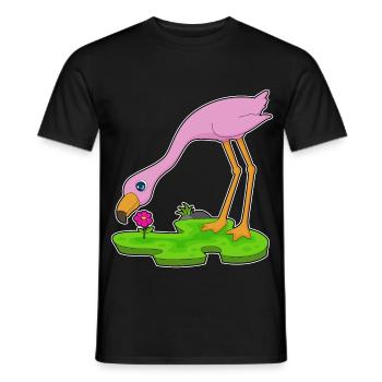 Fleur de flamant rose - T-shirt homme - noir - Devant - AI Model Male 178 light (178cm)