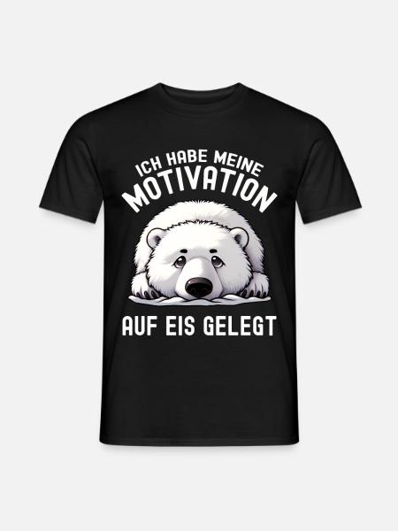 Süßer Eisbär ohne Elan kein Bock keine Motivation - Männer T-Shirt - Schwarz