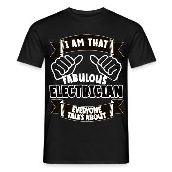 Electrician Funny Saying Gift Idea - Men's T-Shirt - black - Front - AI Model Male 178 light (178cm)