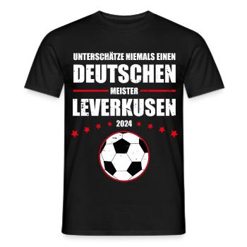 Deutscher Fußball Meister 2024 Leverkusen Retro - Männer T-Shirt - Schwarz - Vorne - AI Model Male 178 light (178cm)
