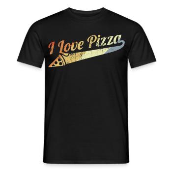 Citation d’amateur de pizza vintage - T-shirt homme - noir - Devant - AI Model Male 178 light (178cm)