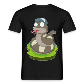 Schlange Brille - Männer T-Shirt - Schwarz - Vorne - AI Model Male 178 light (178cm)