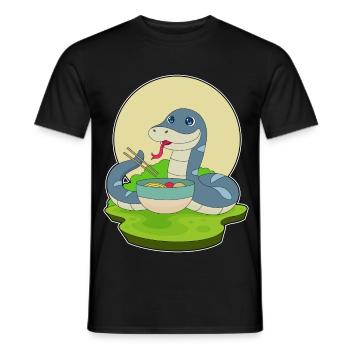 Cuisinière serpent cuisine de ramen - T-shirt homme - noir - Devant - AI Model Male 178 light (178cm)