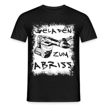 Geladen zum Abriss | Akku Stemmhammer - Männer T-Shirt - Schwarz - Vorne - AI Model Male 178 light (178cm)