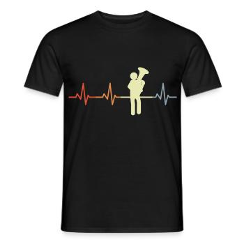 Tuba Spieler Herzklopfen - Männer T-Shirt - Schwarz - Vorne - AI Model Male 178 light (178cm)